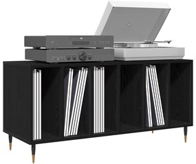 vidaXL Ντουλάπα Δίσκων Μαύρο Δρυς 100x38x48 εκ Επεξεργασμένο Ξύλο