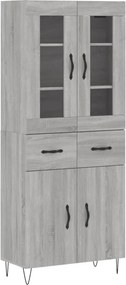 vidaXL Ντουλάπι Γκρι Sonoma 69,5 x 34 x 180 εκ. Επεξεργασμένο Ξύλο