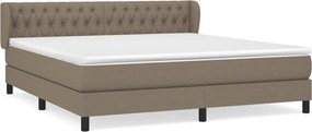 vidaXL Κρεβάτι Boxspring με Στρώμα Taupe 180x200 εκ. Υφασμάτινο