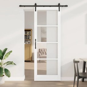vidaXL Συρόμενη Πόρτα με Σετ Βαριάς 'ORKDAL' Λευκή 83x232 εκ.