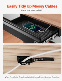 VEVOR 40 cm Under Desk Drawer Organizer Slide-out Drawer Space Saver Home Office