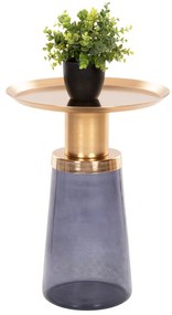 ΒΟΗΘΗΤΙΚΟ ΤΡΑΠΕΖΑΚΙ BALLIN HM9725 ΜΠΛΕ ΓΥΑΛΙ-ΧΡΥΣΟ ΜΕΤΑΛΛΟ Φ37,5x49,5Υεκ.