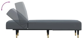 vidaXL Ανάκλιντρο Σκούρο Γκρι Βελούδινο