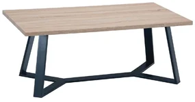 WOODWELL ΕΜ755,1HANSON Τραπεζάκι Σαλονιού Καθιστικού, Μέταλλο Βαφή Μαύρο, Sonoma 110x60x45cm ΕΜ755,1