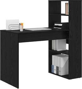 vidaXL Γραφείο Μαύρη Οξυά 113 x 54 x 120 εκ. Επεξεργασμένο ξύλο