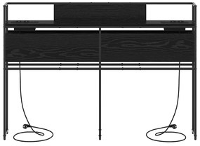 vidaXL Κεφαλάρι Αποθήκης Μαύρη δρυς 140 cm Επεξεργασμένο ξύλο
