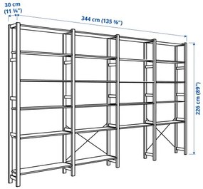IVAR 4 τμήματα/ράφια, 344x30x226 cm 894.039.51