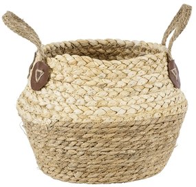 Καλάθι Διακοσμητικό Andros 20315 Φ18x21cm Beige GloboStar Grass