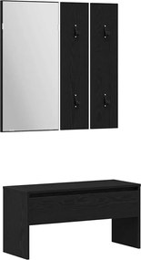 vidaXL Σετ επίπλων χωλ Επιτοίχιο με καθρέφτη 5 pcs Επεξεργασμένο ξύλο
