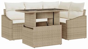 vidaXL Σετ Καναπέ Κήπου 5 pcs μπεζ και κρεμ 100 x 55 x 73 εκ