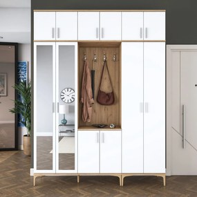 Έπιπλο Εισόδου Καρυδί / Λευκό CUECI 180x37.5x240