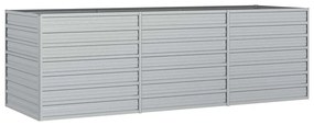 vidaXL Ζαρντινιέρα Υπερυψωμένη Ασημί 240x80x77 εκ. Γαλβανισμ. Χάλυβας