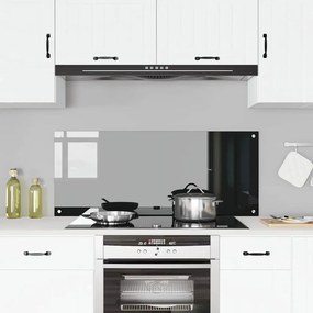 vidaXL Πλακάκι Κουζίνας Μαύρο 120x50x0.6 εκ Γυαλί Ανθρακωμένο