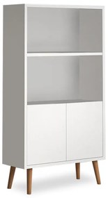 Βιβλιοθήκη μελαμίνης Cube Megapap χρώμα λευκό 60x24x110εκ.-GP022-0068,1