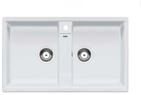 Blanco Zia 9 White SILGRANIT™ PuraDur™ Γρανιτένιος Νεροχύτης Ένθετος με 2 Γούρνες 86x50cm