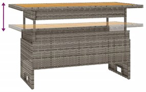 vidaXL Τραπέζι Κήπου Γκρι 100x50x43/63 εκ. Μασίφ Ακακία & Συνθ. Ρατάν
