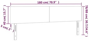 vidaXL Κεφαλάρι Κρεβατιού LED Μαύρο 180x5x78/88 εκ. Υφασμάτινο