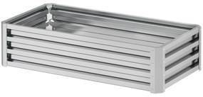 Outsunny Υπερυψωμένο παρτέρι, κουτί φύτευσης, ανθεκτικό στις καιρικές συνθήκες, ανοιχτό κάτω μέρος, γαλβανισμένος χάλυβας, 120 cm x 60 cm x 30,5 cm, Ασημί