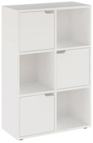 Βιβλιοθήκη Bookel  μελαμίνης σε λευκή απόχρωση 59.5x27.5x89εκ