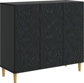 vidaXL Πλαϊνό γραφείο Μαύρο 89 x 34,5 x 80 εκ Επεξεργασμένο Ξύλο