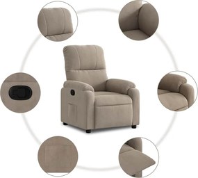 vidaXL Πολυθρόνα Ανακλινόμενη Taupe Ύφασμα Μικροϊνών