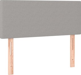vidaXL Κρεβάτι Boxspring με Στρώμα Ανοιχτό Γκρι 90x190 εκ. Υφασμάτινο