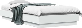 vidaXL Κρεβάτι δαπέδου Λευκό 80 x 200 cm Επεξεργασμένο Ξύλο