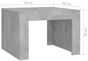 Τραπεζάκι Καφέ Γυαλιστερό Γκρι Σκυρ. 50x50x35 εκ. Μοριοσανίδα - Γκρι