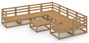 vidaXL Σαλόνι Κήπου 9 Τεμαχίων από Μασίφ Ξύλο Πεύκου