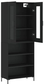 vidaXL Ντουλάπι Μαύρο 69,5x34x180 εκ. από Επεξεργασμένο Ξύλο