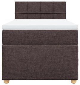 vidaXL Κρεβάτι Boxspring με Στρώμα Σκούρο Καφέ 80x200 εκ. Υφασμάτινο