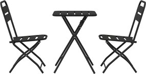 vidaXL Σετ μπιστρό 3 pcs Ανθρακί Ατσάλι