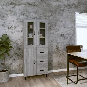 vidaXL Ντουλάπι Γκρι Sonoma 69,5 x 34 x 180 εκ. Επεξεργασμένο Ξύλο
