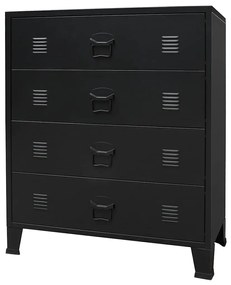 vidaXL Συρταριέρα με Βιομηχανικό Στιλ Μαύρη 78 x 40 x 93 εκ. Μεταλλική