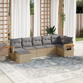 vidaXL Patio Sofa Set 6-θέσια Beige and Grey