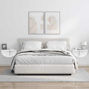 vidaXL Ράφι Τοίχου 2 pcs Λευκό 48 x 24 x 24 εκ Επεξεργασμένο ξύλο