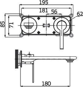 Orabella Elegance 10218 Black Matt - Εντοιχιζόμενη μπαταρία νιπτήρα