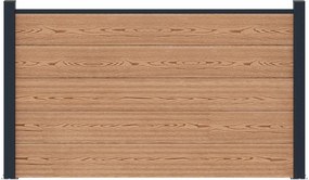 vidaXL Σετ Φράχτη 180 x 105 εκ. WPC και Αλουμίνιο Καφέ