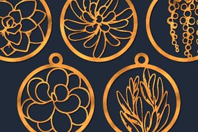 Σετ των 2 Intra απο ξύλο plywood 3mm-4mm πάχος – Πακέτο λέιζερ για παχύφυτο στολίδι Δίασταση  20x20 cm INTRAFABR-45107720