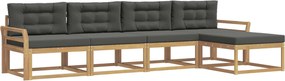 vidaXL Σειρά Καναπέ Εξωτερικού 4 pcs Άσπρο και Ανθρακί Πολυεστέρας