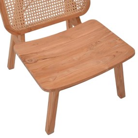 Καρέκλα Viborg φυσικό teak ξύλο-φυσικό rattan 60x75x87εκ 60x75x87 εκ.