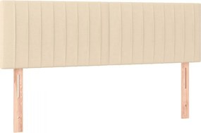 vidaXL Κρεβάτι Boxspring με Στρώμα Κρεμ 140x200 εκ. Υφασμάτινο