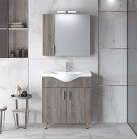 Set Bathroom Furniture SIENA 75  Sonoma Dark 75x46x160 εκ.