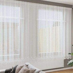 vidaXL Κουρτίνα Δαντέλας με κουρτίνες Λευκό 900 x 240 εκ. Πολυεστέρας