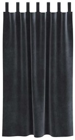 vidaXL Κουρτίνες με κουρτίνες 2 pcs Σκούρο γκρι 140 x 175 cm Βελούδο