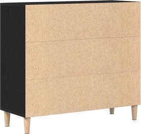 vidaXL Πλαϊνό γραφείο Μαύρη Οξυά 90 x 34 x 80 εκ. Επεξεργασμένο ξύλο