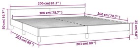 Σκελετός Κρεβατιού Χωρίς Στρώμα Σκ. Γκρι 200x200 εκ.Υφασμάτινο - Γκρι