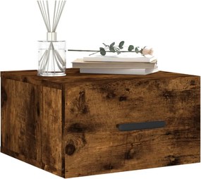 vidaXL Κομοδίνο Επιτοίχιο Καπνιστή Δρυς 35 x 35 x 20 εκ.