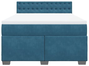 ΚΡΕΒΑΤΙ BOXSPRING ΜΕ ΣΤΡΩΜΑ ΜΠΛΕ 140X200 ΕΚ. ΒΕΛΟΥΔΙΝΟ 3288646