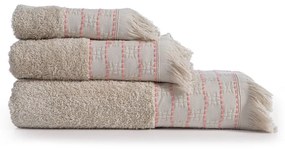 Πετσέτες Quantro (Σετ 3τμχ) Beige Nef-Nef Homeware Towels Set 70x140cm 100% Βαμβάκι
